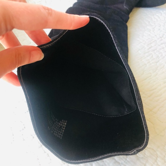 Suede over-the-knee slouch heel boots - Picture 15 of 16